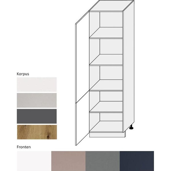 Meuble de rangement pour réfrigérateur BO-D14/DL/60/207, 2 portes, 60 cm, couleur gris - cuivre rosé (kobe mat)
