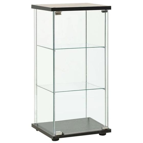Meuble de Rangement Verre Trempé Noir