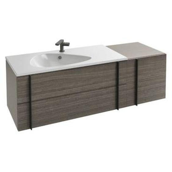 Meuble de salle de bain 145 cm Nouvelle Vague avec rack chêne