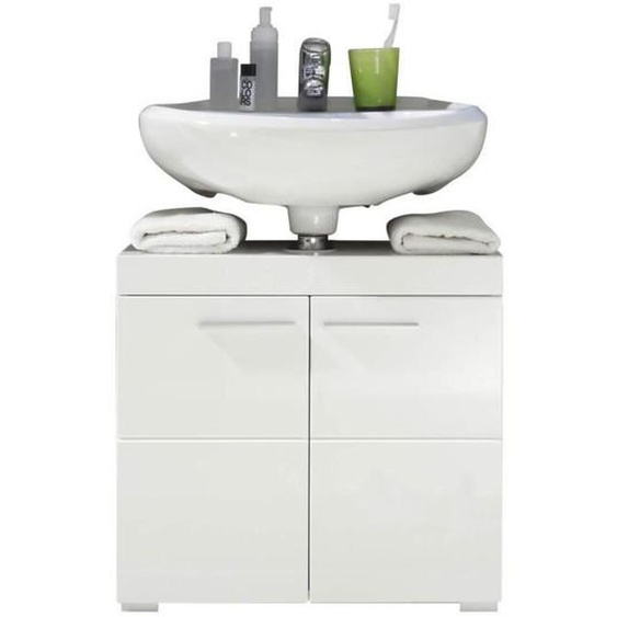 Meuble de salle de bain - AMANDA - sous vasque Blanc - 2 portes - 60x56x34 cm
