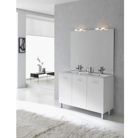 Ensemble meuble Ancoflash 3 portes sur pied - Anconetti - 120cm - Blanc brillant