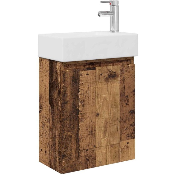 Meuble de salle de bain avec robinet Bois ancien