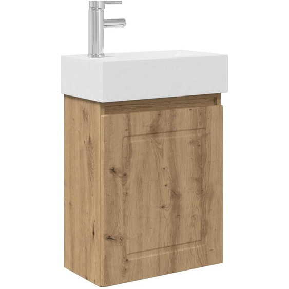 Meuble de salle de bain avec robinet Chêne artisanal