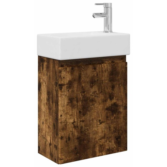 Meuble de salle de bain avec robinet Chêne fumé