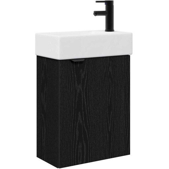 Meuble de salle de bain avec robinet Chêne noir