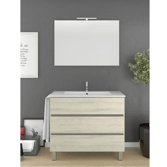 Meuble de salle de bain BALDER 70CM Crème avec plan vasque et miroir. Avec porte serviettes en cadeau!!!