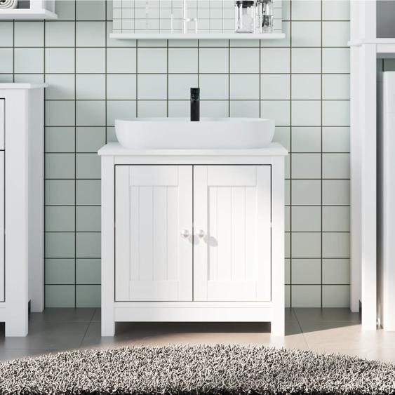 Meuble de salle de bain BERG blanc 60x34x59 cm bois pin massif