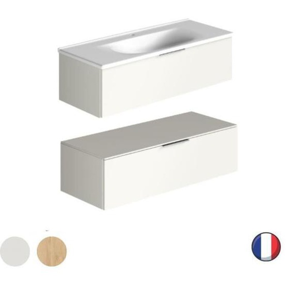 Meuble de salle de bain - BURGBAD - Olena - Vasque en céramique - 120 cm - Blanc brillant