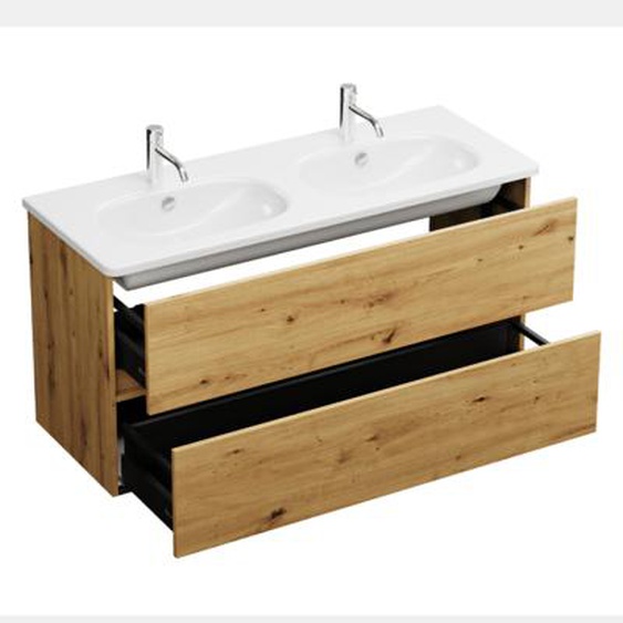 Meuble de salle de bain double vasque Joline 120 cm chêne
