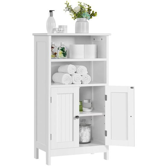 Yaheetech - Meuble de Salle de Bain, Meuble de Rangement, 2 Étagères, Armoire Planche Réglable en Hauteur, Salon, Cuisine, Couloir, Profond 50 x 30 x