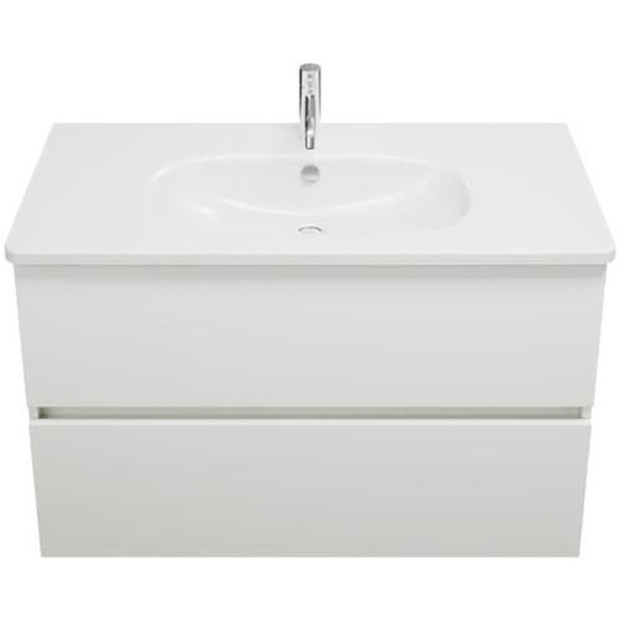 Meuble de salle de bain simple vasque 100 cm BURGBAD Joline blanc mat