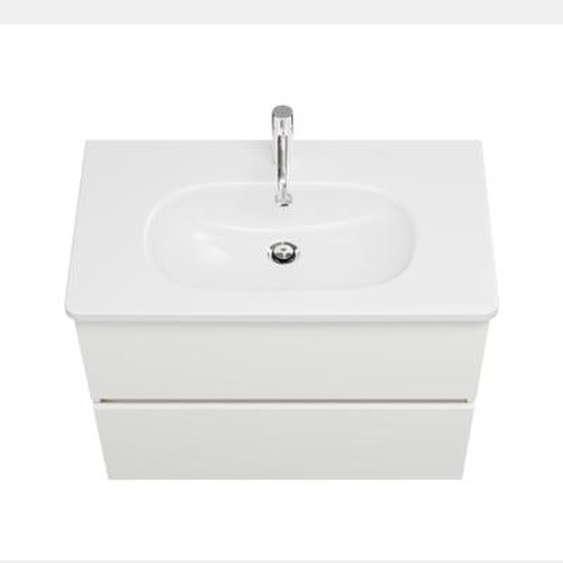 Meuble de salle de bain simple vasque 80 cm Joline blanc