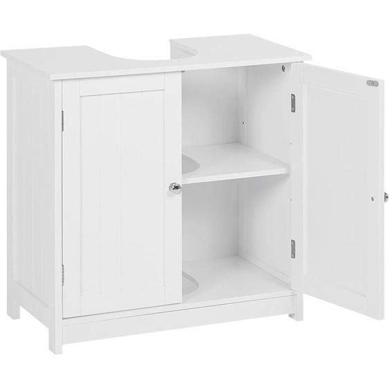 Meuble de salle de bain - WOLTU - Meuble sous lavabo en bois - Meuble de rangement - Armoire de salle de bain - en MDF - 60x60x30cm - Blanc