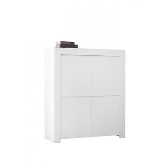 Meuble de séjour - BOBOCHIC - Giarre blanc opaque - 4 portes - Contemporain