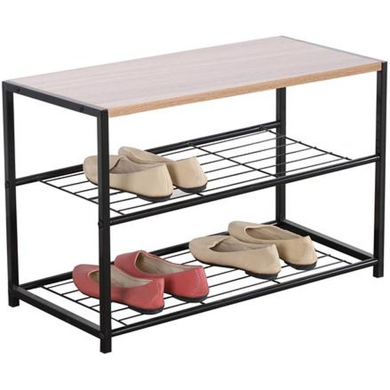 Meuble Dentrée À Étagères, Bois Et Métal -