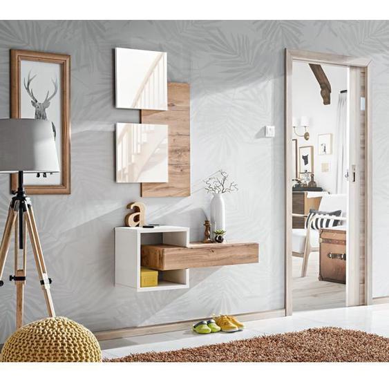 Meuble dentrée - TORTH 2 - Coloris chêne et blanc 160 Marron - Bois