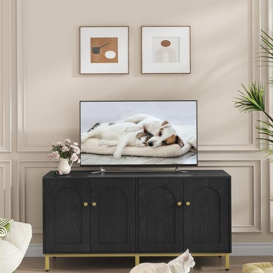 Meuble dissimulant la litière pour chat - Noir - 119 x 50 x 61 cm - Panneau de particules et acier