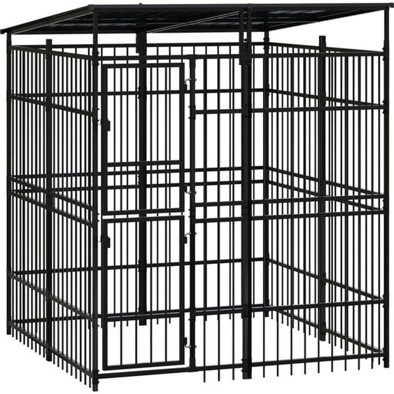Meuble extérieur chenil avec toit acier 3,69 m² - Autres accessoires pour chiens 3097965