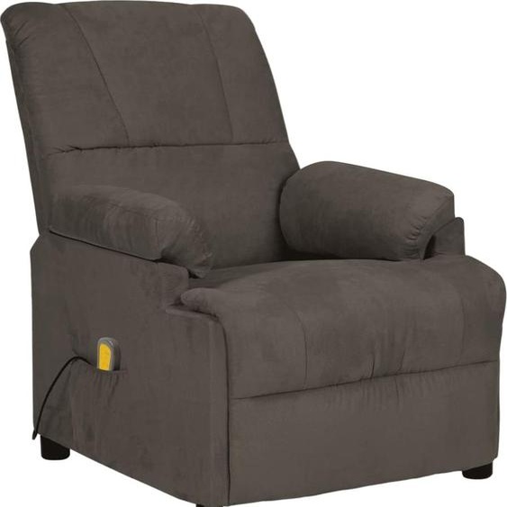Meuble fauteuil de massage gris foncé microfibre - Fauteuil de massage 340197