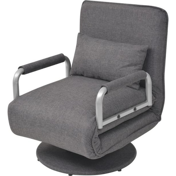 Meuble Fauteuil pivotant avec fonction sommeil Tissu gris foncé - Fauteuil TV & Relax 244667