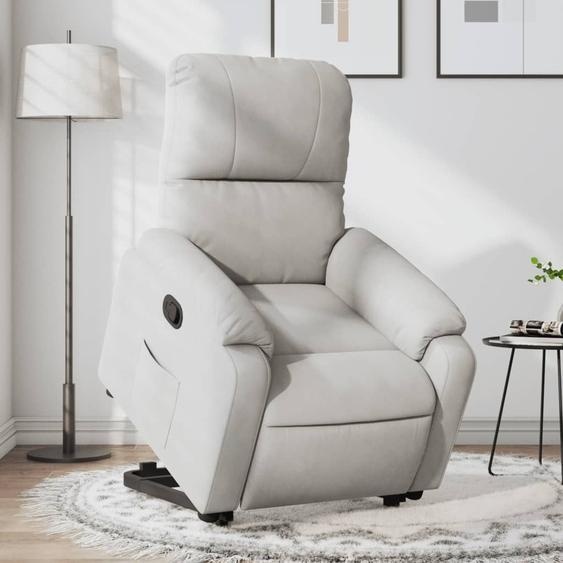 Meuble Fauteuil relax avec releveur Gris clair Tissu microfibre - Fauteuils TV & Relax 3204930