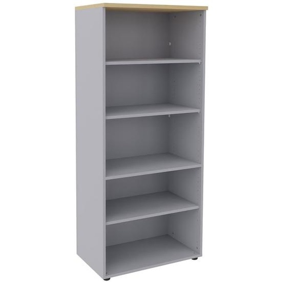 Meuble haut ACTIVITY - L.80 x H.180 cm - Sans porte - Corps Aluminium - Top Hêtre