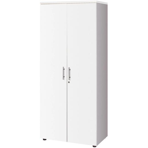 Meuble haut Axiome - L.80 x H.180 cm - 2 portes hautes - Corps Aluminium - Portes Blanc