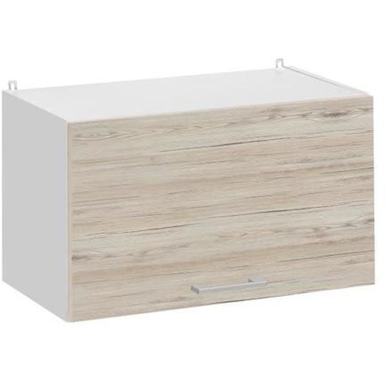 Meuble haut de cuisine - CUISINEANDCIE - 1 porte relevable L 60 cm - décor noyer blanchi