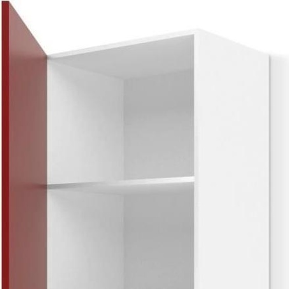 Meuble Haut de Cuisine ULTRA, 40 cm Large, Rouge Mat, 55 cm Hauteur, Panneaux de Particules Mélaminé, 1 Porte, 1 Étagère