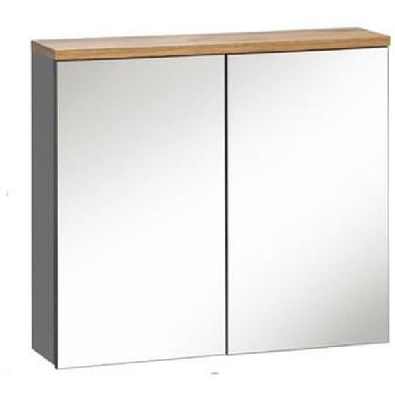 Meuble haut mural avec miroir - AC-DÉCO - Bali Grey - Gris - 60 x 20 x 70 cm - Contemporain - Design