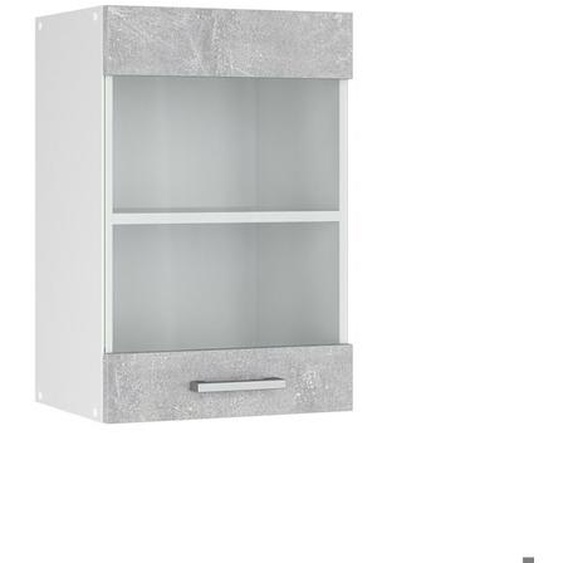 Meuble de cuisine haut vitré R-Line, 40 cm, Béton, Vicco