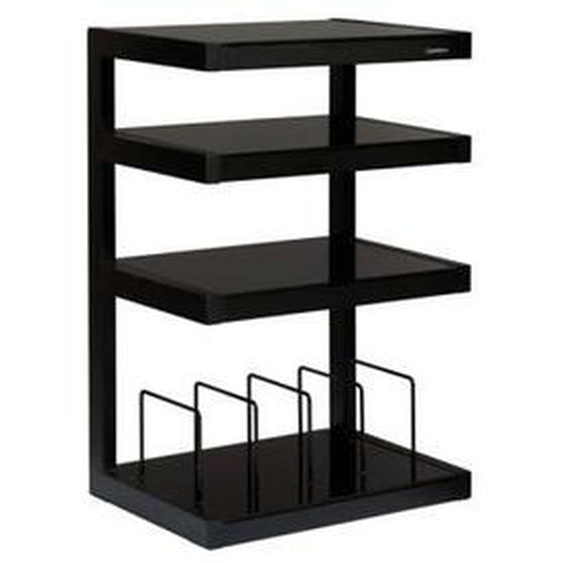 Meuble Hifi Norstone Esse Vinyl Noir satiné verres Noirs - Contemporain - Design
