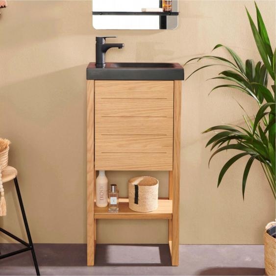 Meuble lave-mains ATOLL avec vasque noire