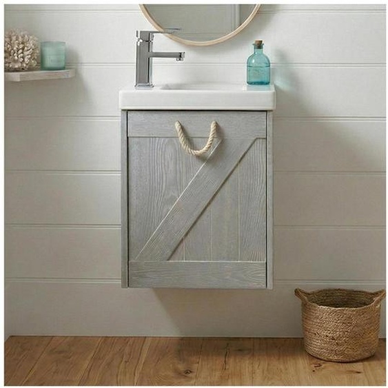 Meuble lave-mains gris bord de mer + robinet MISTRAL
