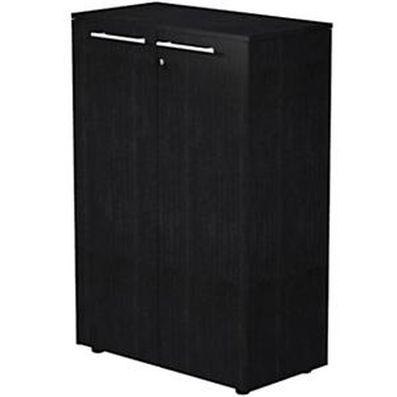 Meuble mi-haut Flore - L.83 x H.119 cm - 2 portes - Frêne noir