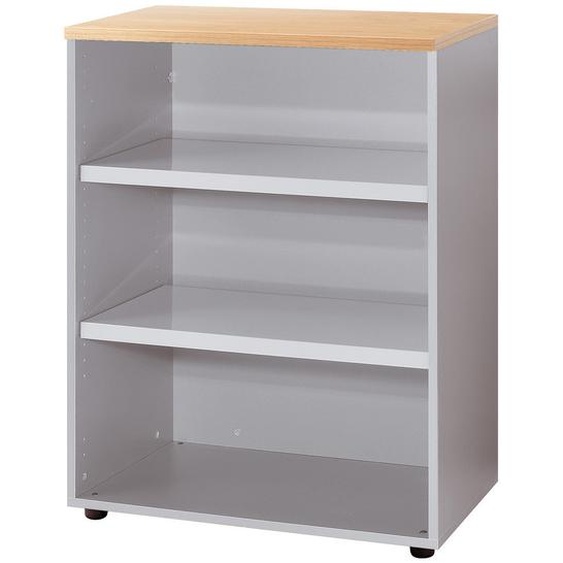 Meuble mi-hauteur ACTIVITY sans portes - H.102 x L.80 x P.47 cm - Corps Aluminium - Top Chêne