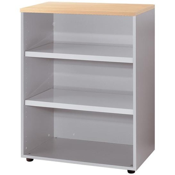 Meuble mi-hauteur ACTIVITY sans portes - H.102 x L.80 x P.47 cm - Corps Aluminium - Top Hêtre