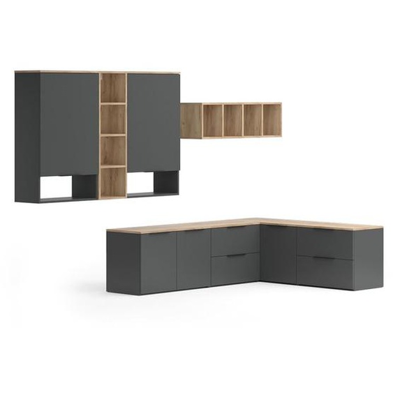 Meuble-paroi Wido, 9 pièces, Anthracite, Vicco