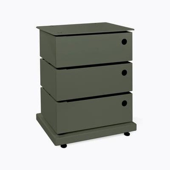Meuble pivotant 3 casiers kaki mat -  TWIST