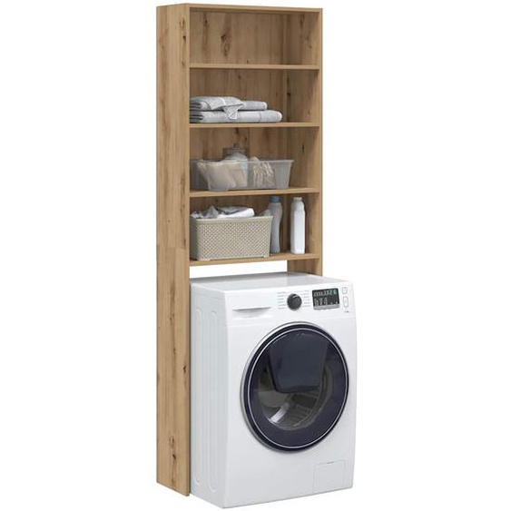 Meuble pour machine à laver chêne artisanal 64x24x190 cm