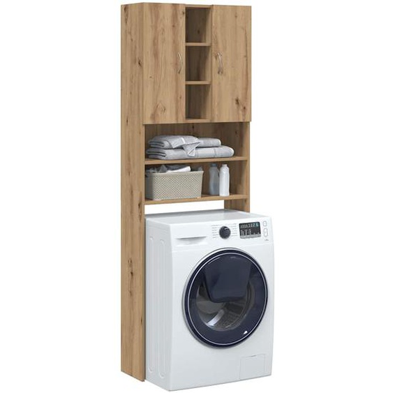 Meuble pour machine à laver chêne artisanal 64x25,5x190 cm