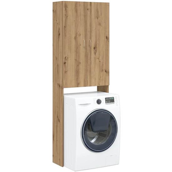 Meuble pour machine à laver chêne artisanal 64x25,5x190 cm