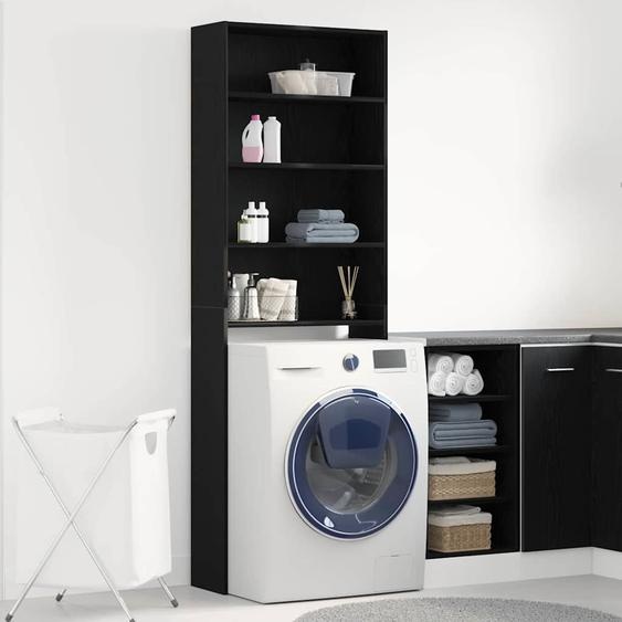 Cabinet pour lave-linge Chêne noir 64 x 24 x 190 cm
