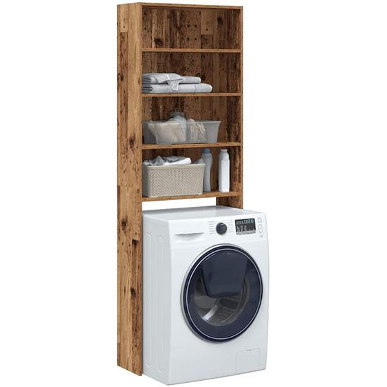 Meuble pour machine à laver vieux bois 64x24x190 cm