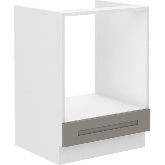 Meuble pour plaque de cuisson LAILI – largeur 60 cm, gris clair / blanc