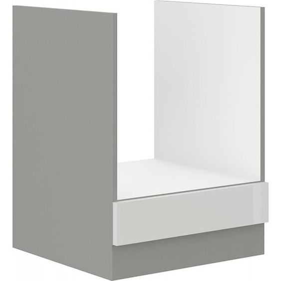 Meuble pour plaque de cuisson ULLERIKE – largeur 60 cm, blanc / gris