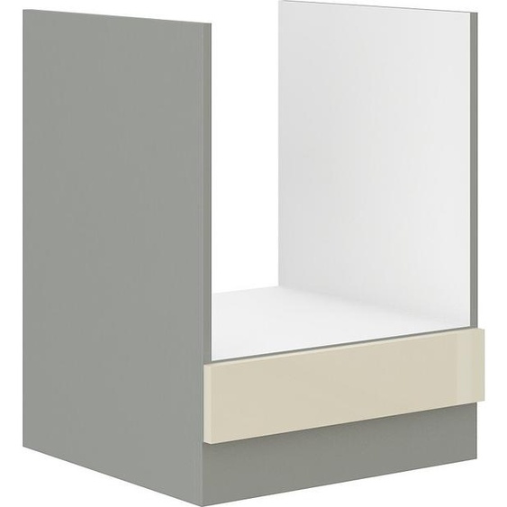 Meuble pour plaque de cuisson ULLERIKE – largeur 60 cm, crème / gris