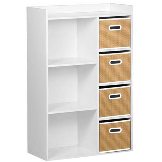 Meuble Rangement Enfant 4 Paniers Fibre Végétale Camille Naturel