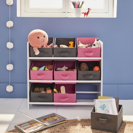 Meuble Rangement Enfant 9 Paniers Camille Rose