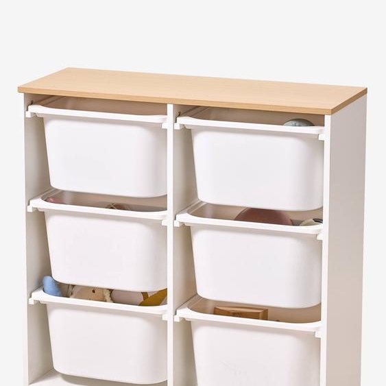 Meuble rangement vertical 6 bacs blanc